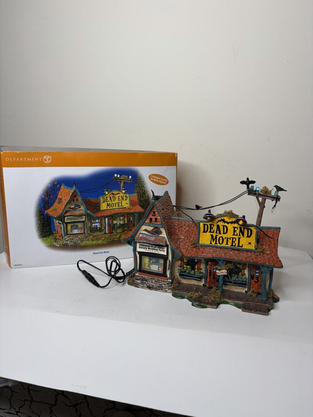 Dept 56 Snow Village Halloween Dead End Motel Blinking Lights 55377 Works